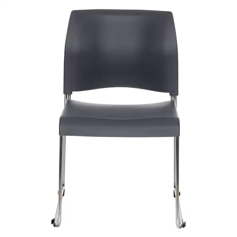 Sedie impilabili in plastica Hampden Furnishings Jody Collection 4 pezzi color antracite: set da 4, nessun assemblaggio richiesto, polipropilene, struttura in acciaio