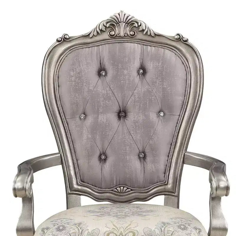 Sedia da pranzo Ariadne in velluto con finitura platino anticato 23,25" - Acme Furniture