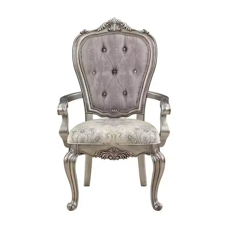 Sedia da pranzo Ariadne in velluto con finitura platino anticato 23,25" - Acme Furniture