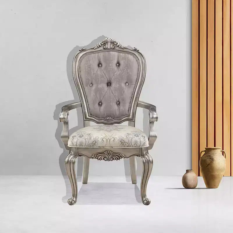 Sedia da pranzo Ariadne in velluto con finitura platino anticato 23,25" - Acme Furniture