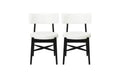 Christopher Knight Home Set of 2 Everly Modern Rubberwood Linen Blend Upholstered Dining Chairs Beige/Black