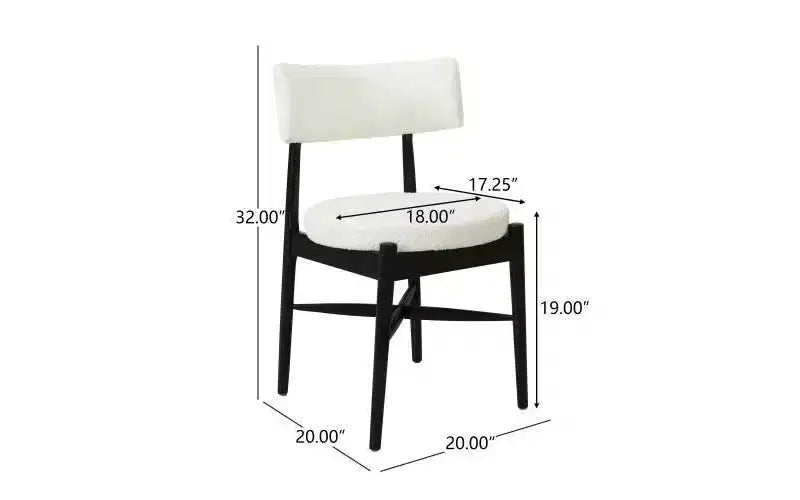 Set di 2 sedie da pranzo Christopher Knight Home Everly moderne in legno di gomma con rivestimento in misto lino beige/nero
