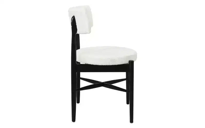 Set di 2 sedie da pranzo Christopher Knight Home Everly moderne in legno di gomma con rivestimento in misto lino beige/nero