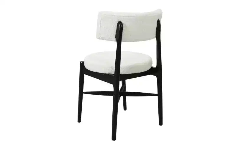 Set di 2 sedie da pranzo Christopher Knight Home Everly moderne in legno di gomma con rivestimento in misto lino beige/nero