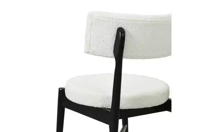 Set di 2 sedie da pranzo Christopher Knight Home Everly moderne in legno di gomma con rivestimento in misto lino beige/nero