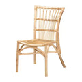 bali & pari Ammi Dining Chair Natural/Brown: Handcrafted, Bohemian Style, No Assembly Required