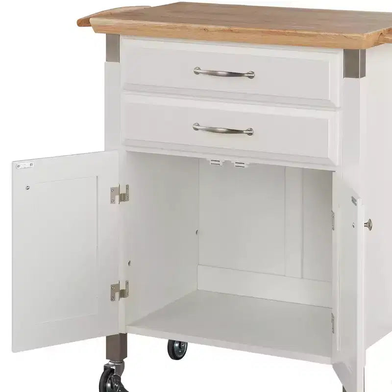 Home Styles Carrello da cucina Dolly Madison piccolo con piano naturale bianco sporco: Contenitore mobile, struttura in legno, 2 cassetti e ante