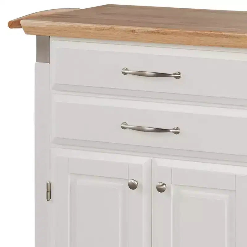 Home Styles Carrello da cucina Dolly Madison piccolo con piano naturale bianco sporco: Contenitore mobile, struttura in legno, 2 cassetti e ante