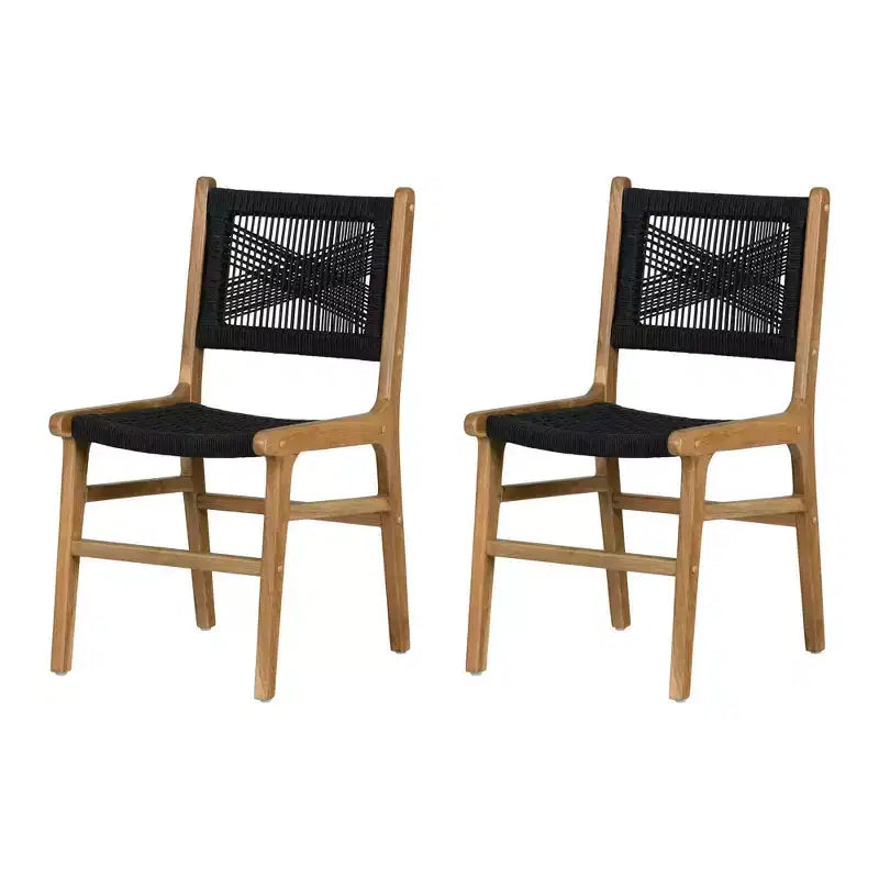 South Shore Set di 2 sedie da pranzo Balka Nero/Rattan