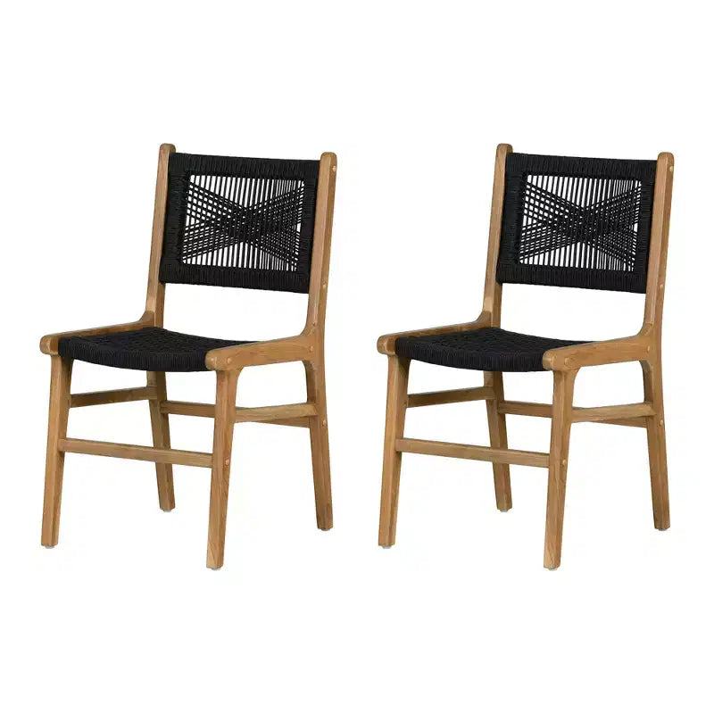 South Shore Set di 2 sedie da pranzo Balka Nero/Rattan