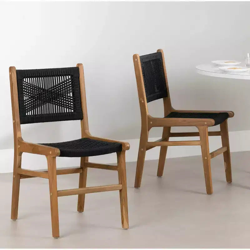 South Shore Set di 2 sedie da pranzo Balka Nero/Rattan
