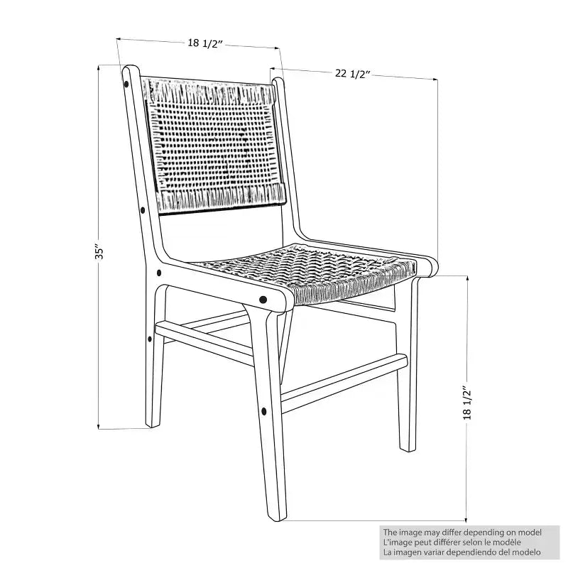 South Shore Set di 2 sedie da pranzo Balka Nero/Rattan