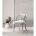 Manhattan Comfort Palmer Modern Tweed Upholstered Dining Armchair Silver Lining