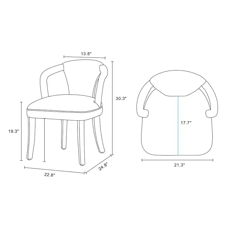Manhattan Comfort Palmer Sedia da pranzo imbottita moderna in tweed, color argento