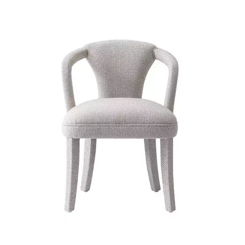 Manhattan Comfort Palmer Sedia da pranzo imbottita moderna in tweed, color argento