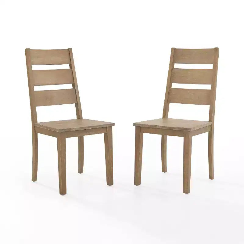 Set di 2 sedie con schienale a pioli Marrone rustico