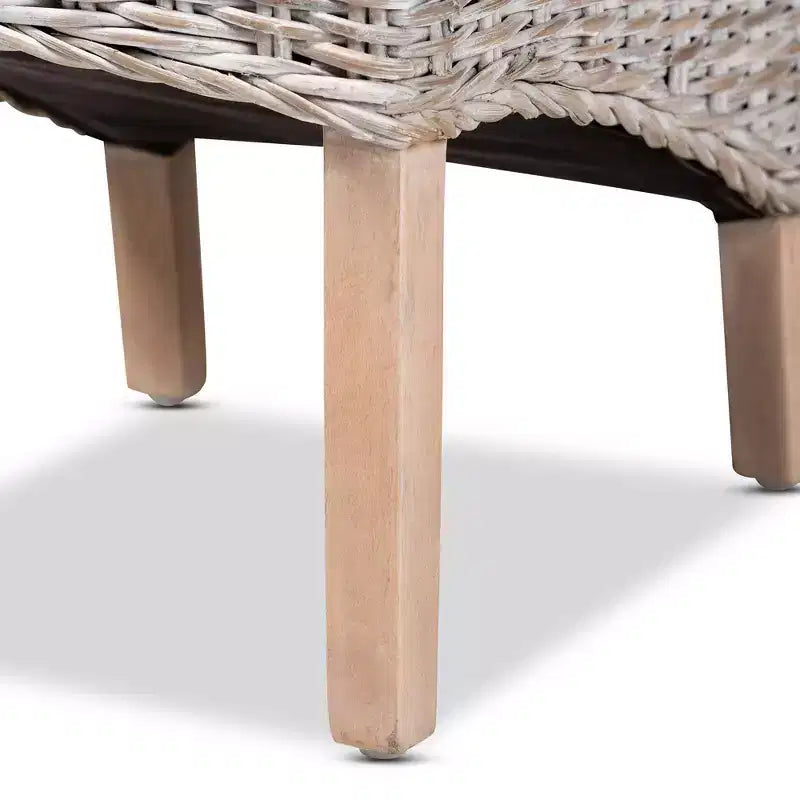Sedia da Pranzo Trianna in Rattan e Legno Bianco/Marrone - bali & pari: Artigianato Indonesiano, Nessun Montaggio Richiesto