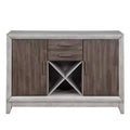 Abacus Server Alabaster/Honey - Steve Silver Co.: Transitional Style, Wine Rack, 2 Drawers & Doors