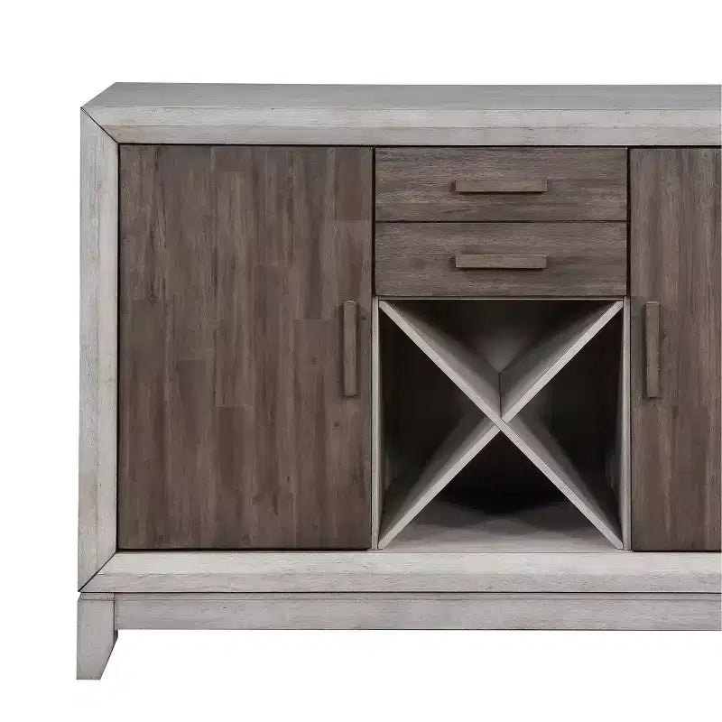 Abacus Server Alabaster/Honey - Steve Silver Co.: stile tradizionale, portabottiglie, 2 cassetti e ante