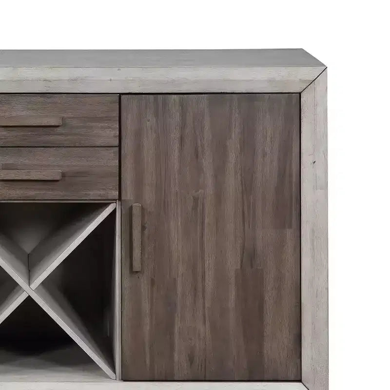 Abacus Server Alabaster/Honey - Steve Silver Co.: stile tradizionale, portabottiglie, 2 cassetti e ante