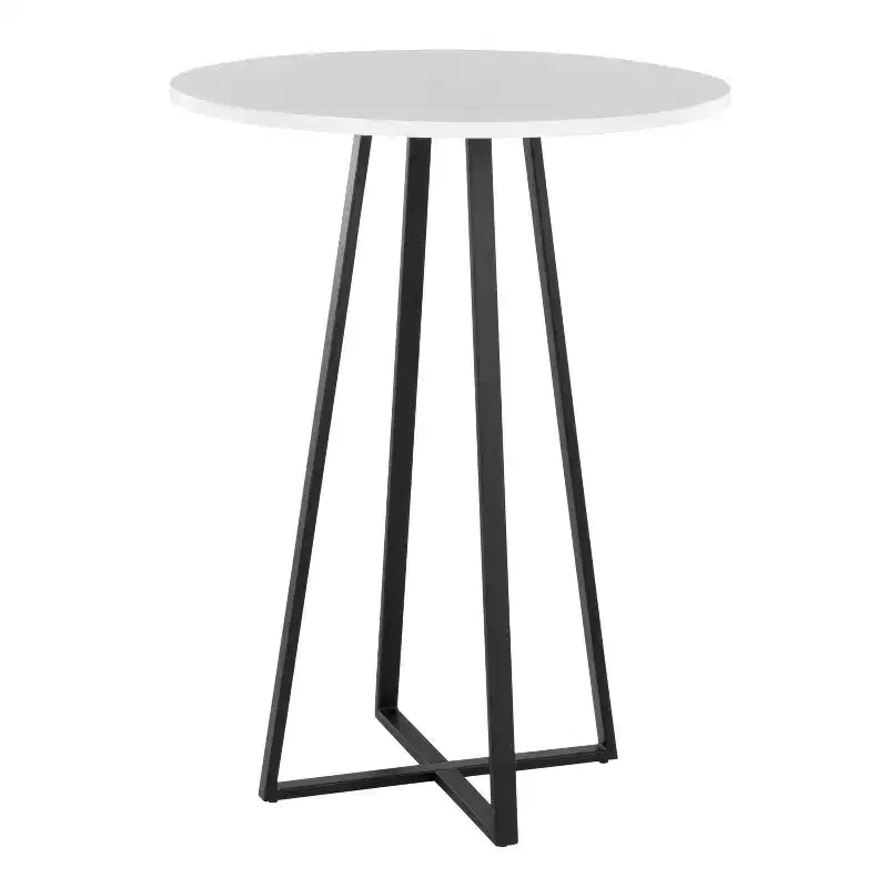 LumiSource Cosmo Tavolo Alto in MDF Metallo Nero/Bianco