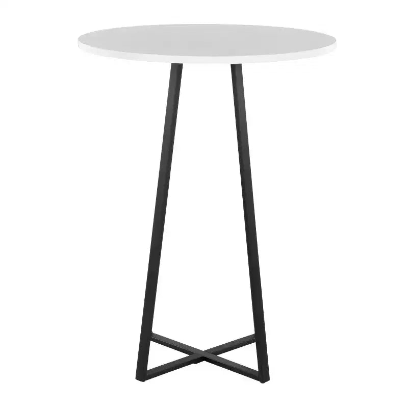 LumiSource Cosmo Tavolo Alto in MDF Metallo Nero/Bianco