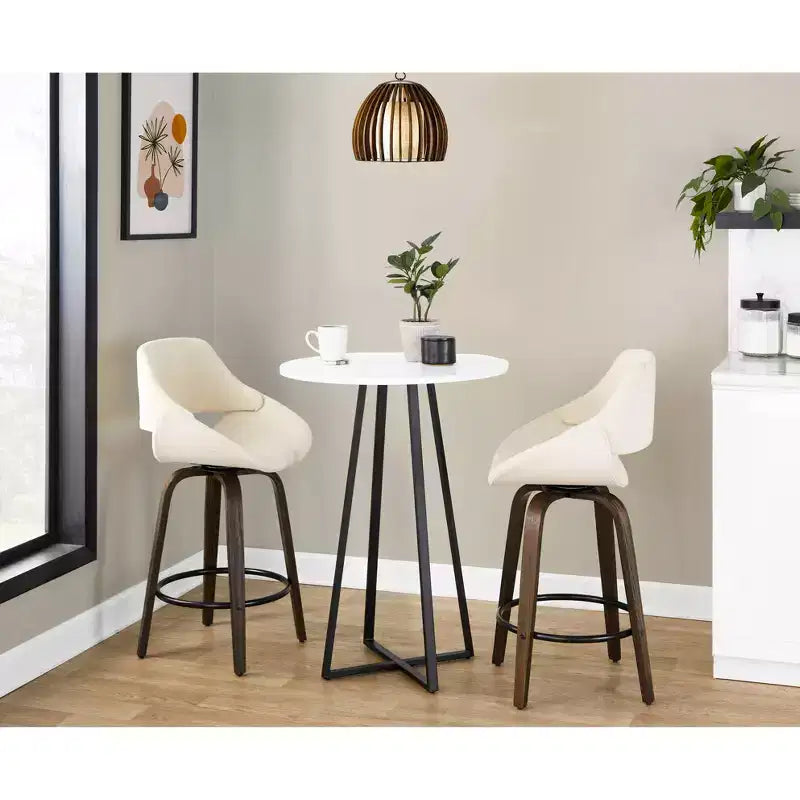 LumiSource Cosmo Tavolo Alto in MDF Metallo Nero/Bianco