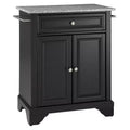 LaFayette Solid Granite Top Portable Kitchen Island - Black - Crosley: Traditional Farmhouse Storage, Hardwood Frame