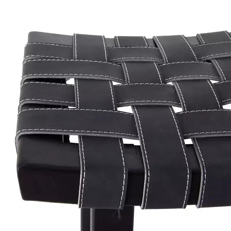 Sgabello da bar rustico in betulla nero - Olivia & May: Altezza fissa 76 cm, struttura in legno, pulire a chiazze