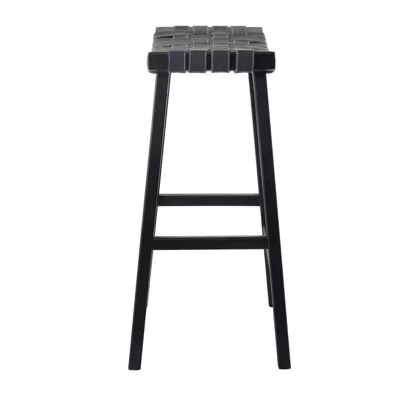 Sgabello da bar rustico in betulla nero - Olivia & May: Altezza fissa 76 cm, struttura in legno, pulire a chiazze