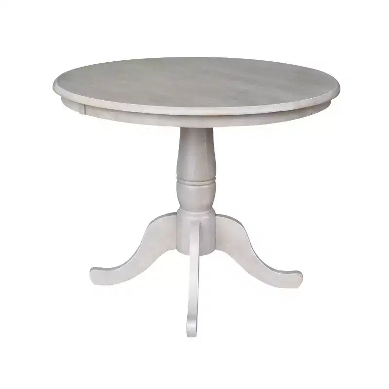 Tavolo da pranzo rotondo con piedistallo 36"x36" grigio tortora lavato - International Concepts