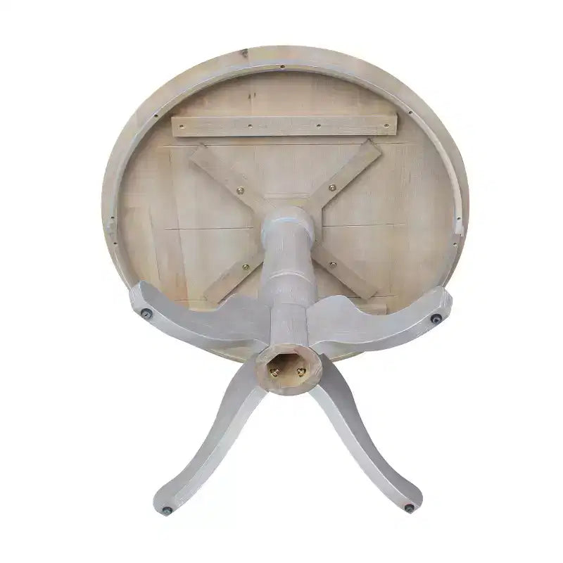 Tavolo da pranzo rotondo con piedistallo 36"x36" grigio tortora lavato - International Concepts