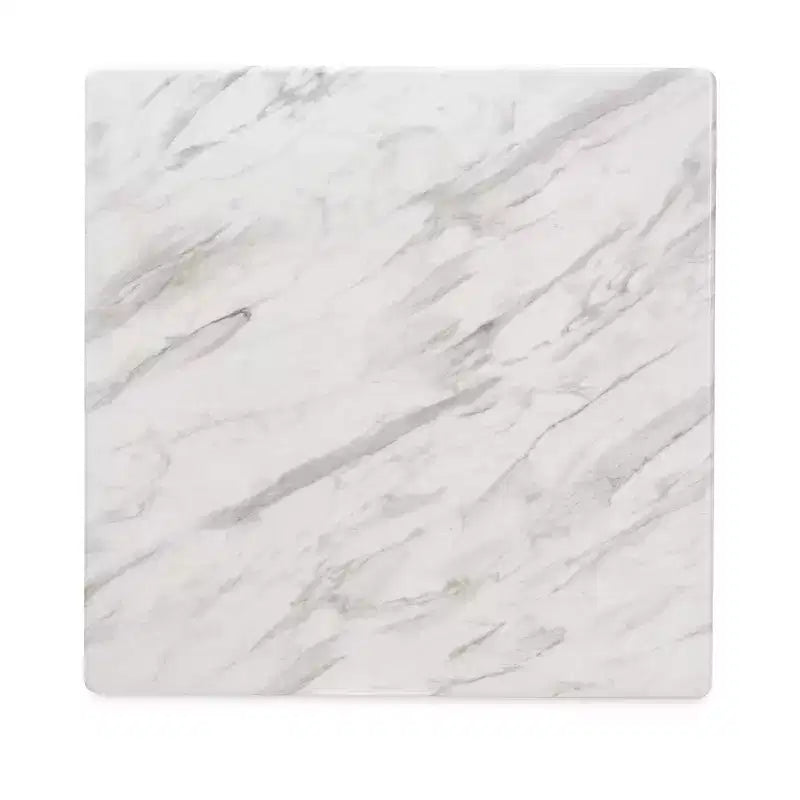 Kaylee Tavolo da pranzo in legno Bianco/Marrone - Baxton Studio: piano effetto marmo, forma quadrata, gambe a spillo