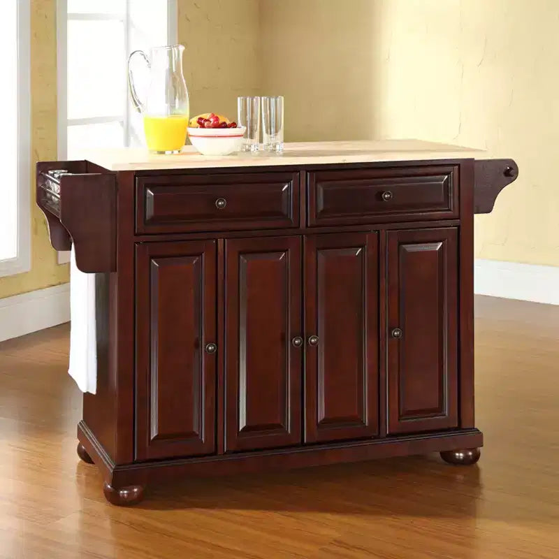 Alexandria Wood Top Isola/Carrello da Cucina Full Size Mogano - Crosley