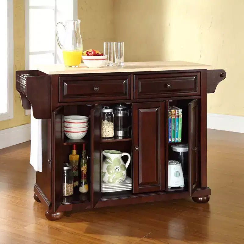 Alexandria Wood Top Isola/Carrello da Cucina Full Size Mogano - Crosley