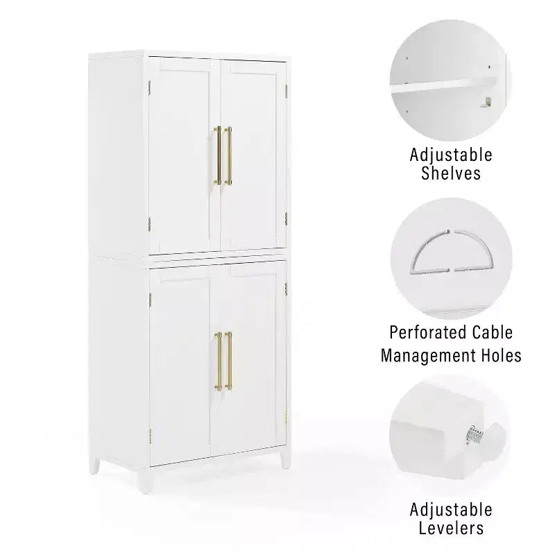 Crosley 70" Roarke Armadio dispensa da cucina bianco