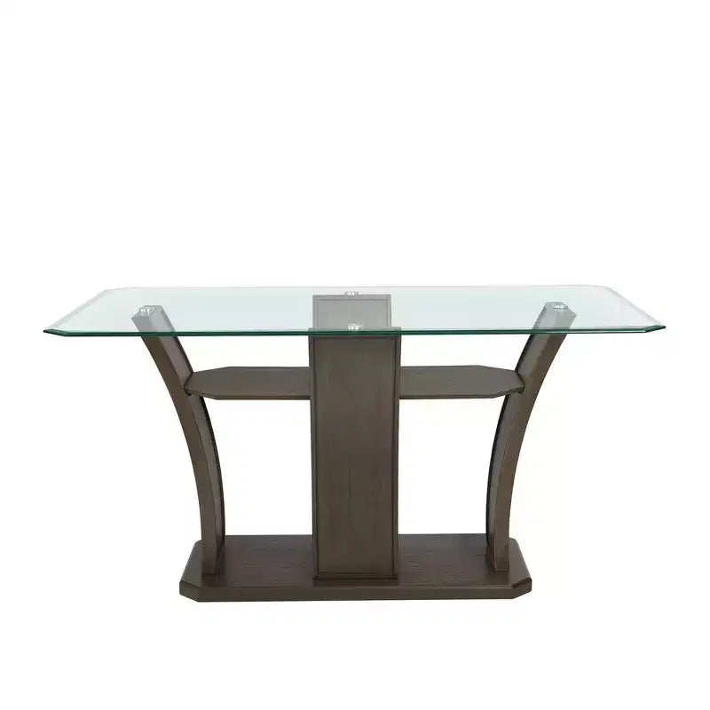 Tavolo da bar rettangolare Simms in noce - Picket House Furnishings: Piano in vetro, stile moderno di metà secolo, 4 posti a sedere