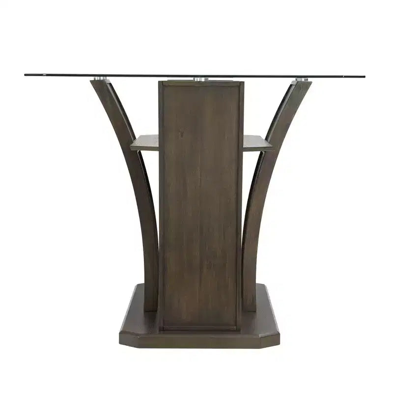 Tavolo da bar rettangolare Simms in noce - Picket House Furnishings: Piano in vetro, stile moderno di metà secolo, 4 posti a sedere
