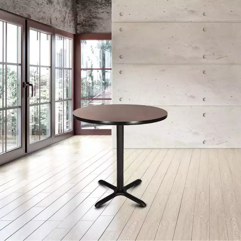 Tavolo da pranzo rotondo con piano composito da 36 pollici, altezza bancone - Hampden Furnishings: Tavolo da cucina, base in acciaio