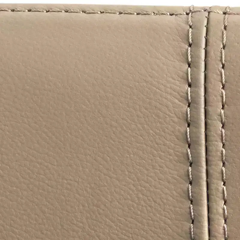 Tavolo da pranzo rotondo moderno da 5 pezzi da 150 cm con sedie da pranzo in pelle color tortora