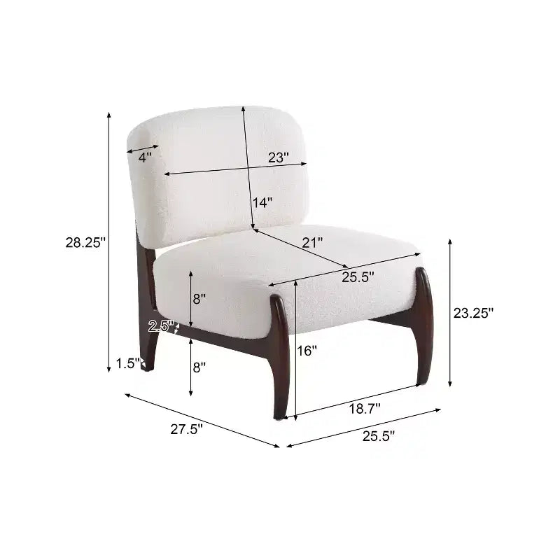Christopher Knight Home Anna Sedia d'Appoggio Moderna in Bouclé di Legno di Gomma, Beige