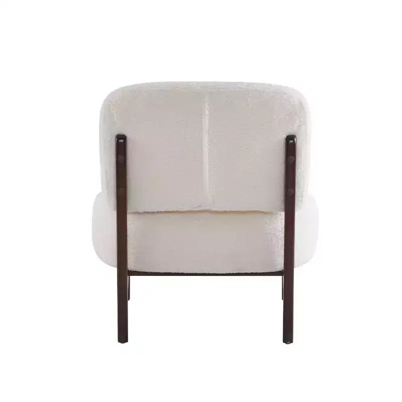 Christopher Knight Home Anna Sedia d'Appoggio Moderna in Bouclé di Legno di Gomma, Beige