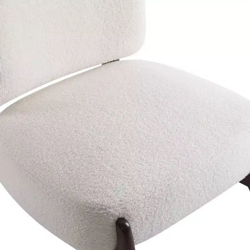 Christopher Knight Home Anna Sedia d'Appoggio Moderna in Bouclé di Legno di Gomma, Beige