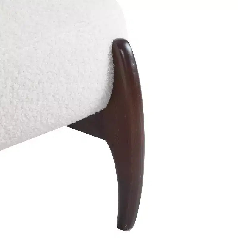Christopher Knight Home Anna Sedia d'Appoggio Moderna in Bouclé di Legno di Gomma, Beige