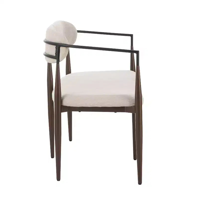 Divanetto imbottito Christopher Knight Home Piper Moderno con struttura in ferro da 140 cm con schienale curvo aperto, Caffè/Nero