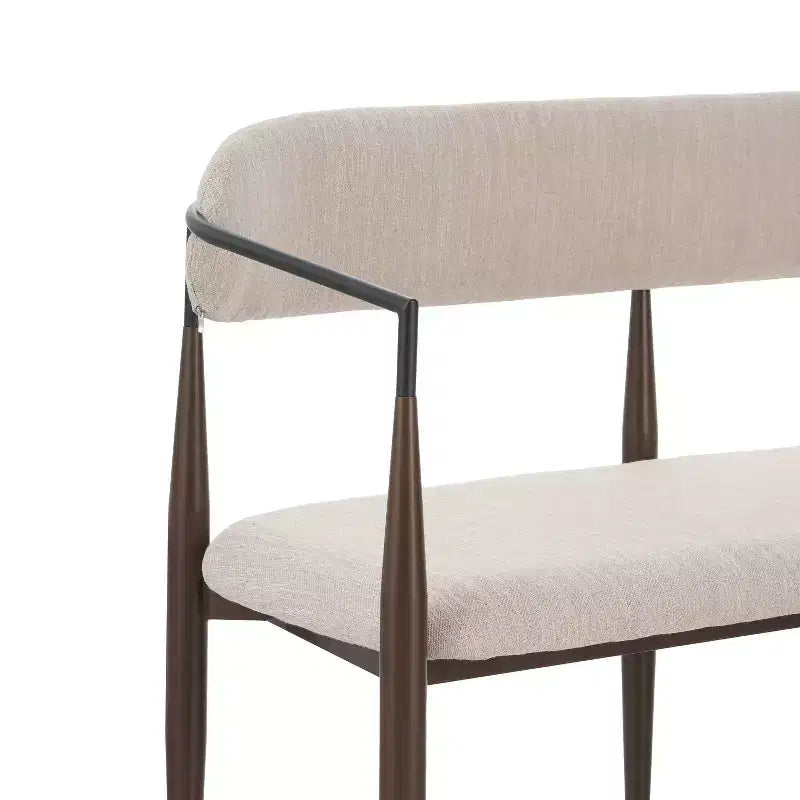 Divanetto imbottito Christopher Knight Home Piper Moderno con struttura in ferro da 140 cm con schienale curvo aperto, Caffè/Nero
