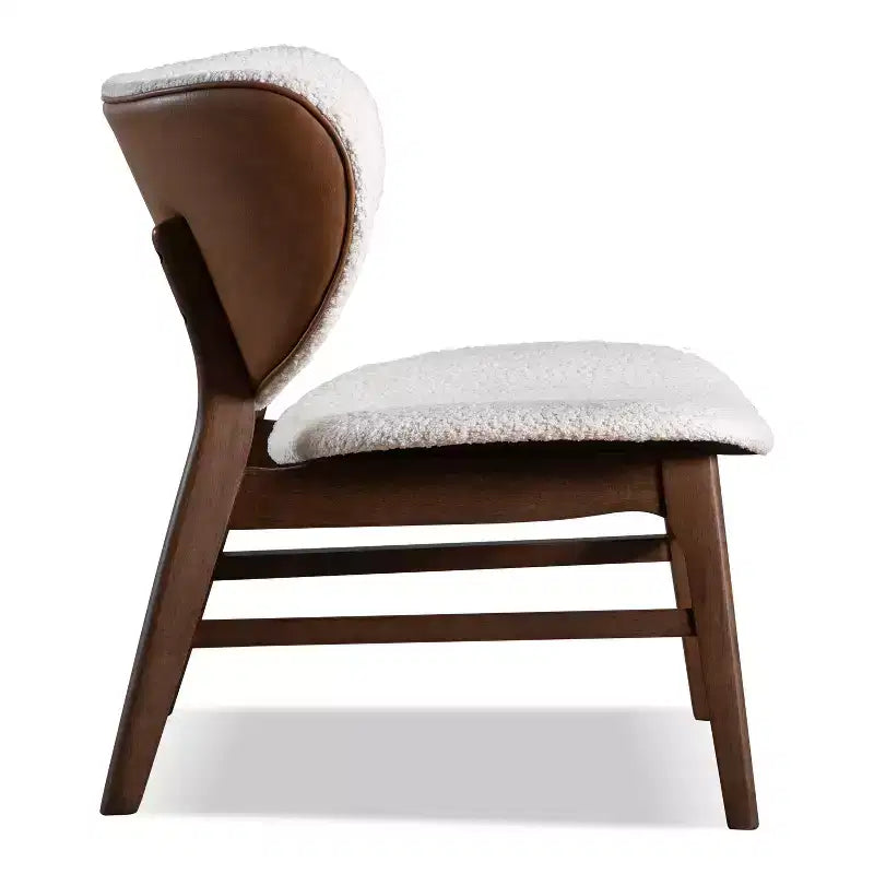 HOMES: Inside + Out Set di 2 tavolini accentati moderni River Run Mid-Century con sedia, noce