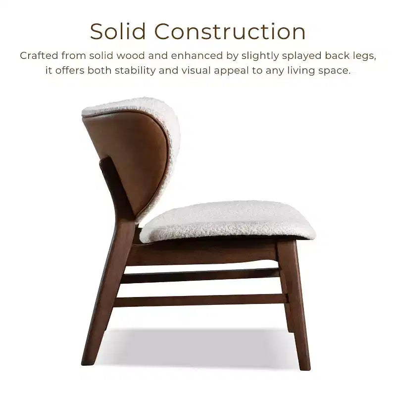 HOMES: Inside + Out Set di 2 tavolini accentati moderni River Run Mid-Century con sedia, noce