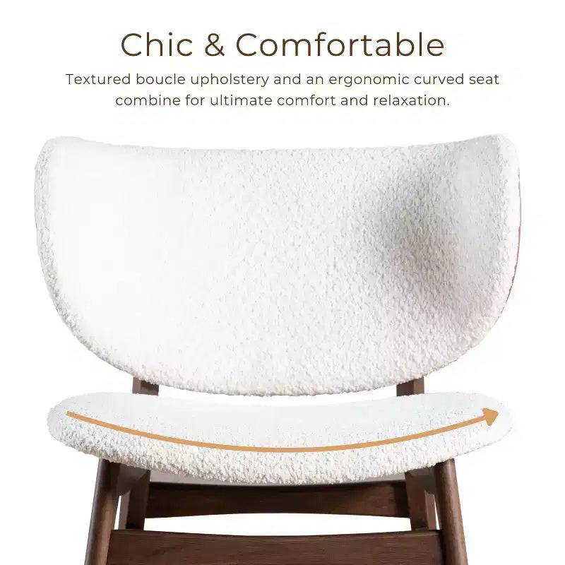 HOMES: Inside + Out Set di 2 tavolini accentati moderni River Run Mid-Century con sedia, noce