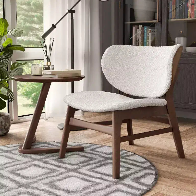 HOMES: Inside + Out Set di 2 tavolini accentati moderni River Run Mid-Century con sedia, noce